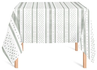 Polka Dot Watercolor Stripes 58x58 Tablecloth