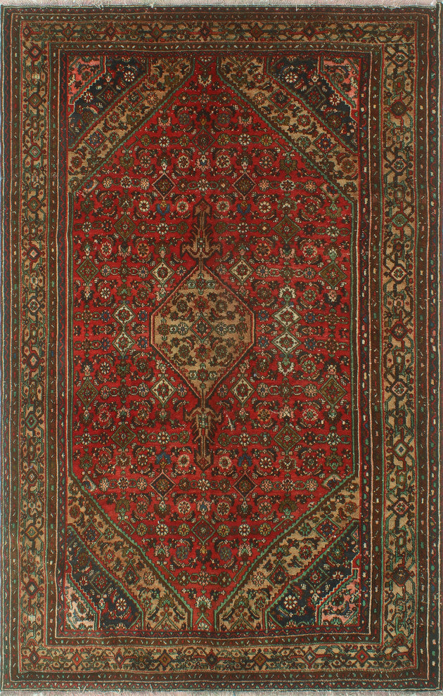Fine Vintage Distressed Manizheh Red Runner