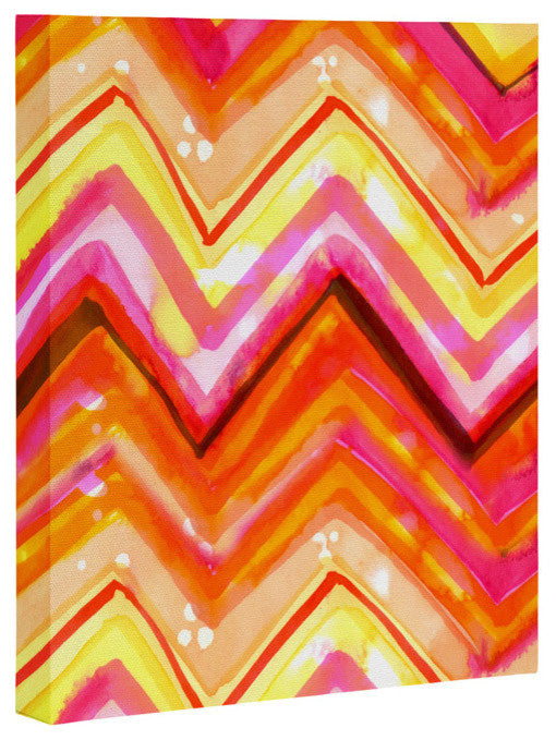 Deny Designs Cayenablanca Watercolour Chevron Art Canvas