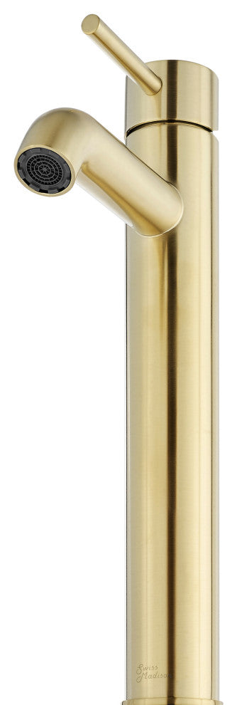 Ivy Single Hole Single Handle High Arc Bathroom Faucet, Brushed Gold