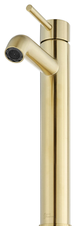 Ivy Single Hole Single Handle High Arc Bathroom Faucet, Brushed Gold