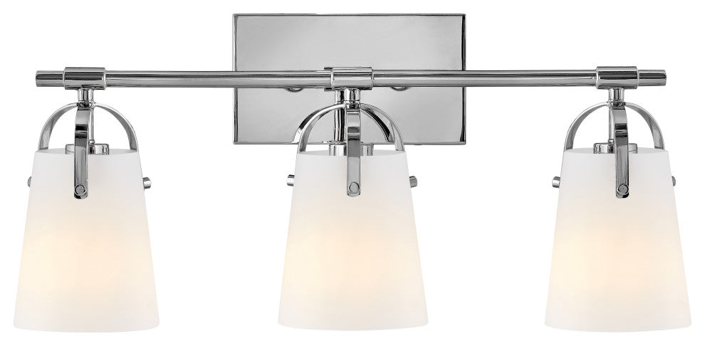 Hinkley Foster Medium Three Light Vanity, Chrome