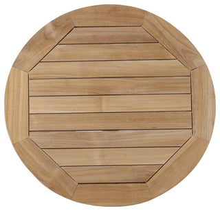 20" Round Outdoor Coffee Table Teak Wood Folding Legs