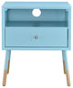 Arctic Blue End Table With Natural Wood Dipped Legs