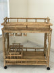 Bamboo Rolling Wine Buffet Kitchen Living Room Bar Serving Cart, Natural