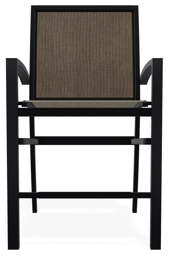 Kendall Sling Balcony Height Stackable Outdoor Stool, Kora/Black