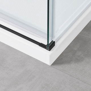Bel Soft-Close Matte Black 60" Frameless Sliding Soft Close Shower Door