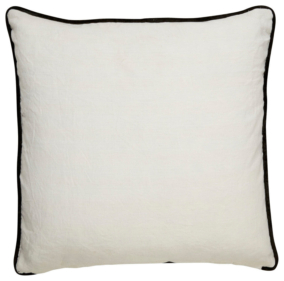 Jaipur Living Ordella White/Black Geometric Throw Pillow 22", Down Fill