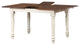 60" Rectangular Extendable Butterfly Leaf Dining Table, White/Chestnut Brown