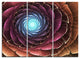 "Fractal Flower Pink Brown Digital Art" Metal Wall Art, 3 Panels, 36"x28"