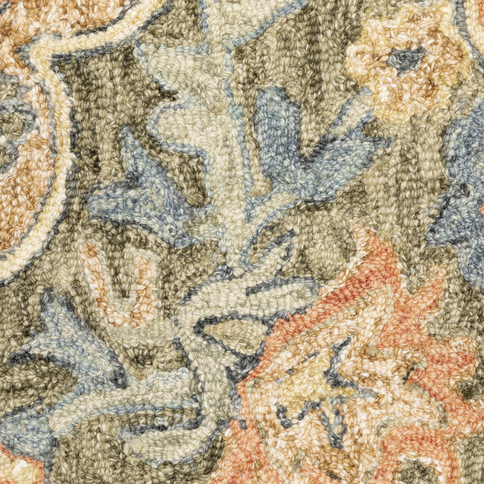 Asher Bohemian Medallion Blue and Green Area Rug, 2'6