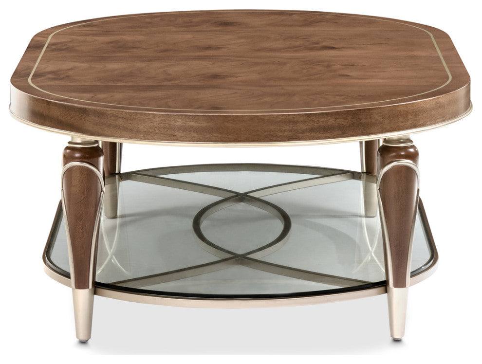Villa Cherie Oval Cocktail Table - Hazelnut