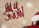 Let It Snow Christmas Car Pillow Embroidered WithSofty Tufted Snow, 13"x18"