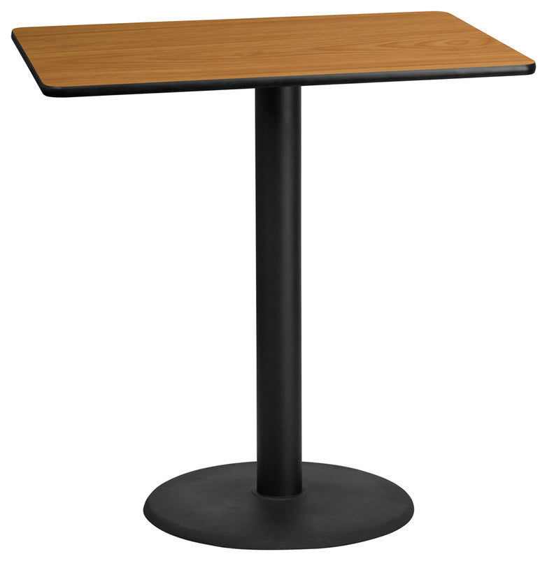 30"x45" Natural Laminate Table Top With Bar Height Table Base