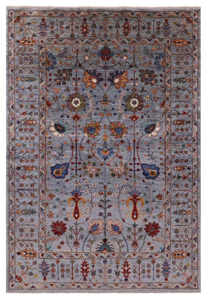 Handmade Persian Tabriz Wool Rug 5' 6" X 7' 8" Q9849