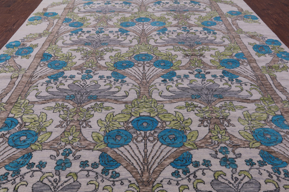 10' 1" X 13' 10" Hand Knotted William Morris Wool Rug - Q15723