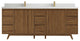 Madison Teak 84 Double Sink Bath Vanity in Dark Natural 2" White Quartz
