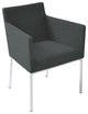 Harput Chrome Chair, Chrome Base, Dark Gray Camira Wool