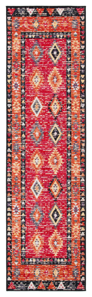 Safavieh Montage Mtg201Q Southwestern Rug, Red and Black, 3'0"x5'0"