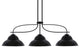 Cavella 3 Light Island Light, Matte Black Finish, 13" Matte Black Metal Shades