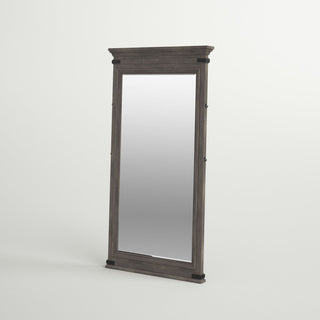 Forge 37" Wide Floor Mirror, Brushed Steel