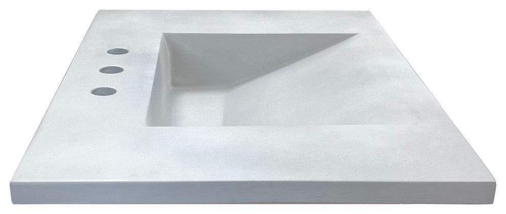 31" Single Concrete Ramp Sink Top with Slope, Light Gray