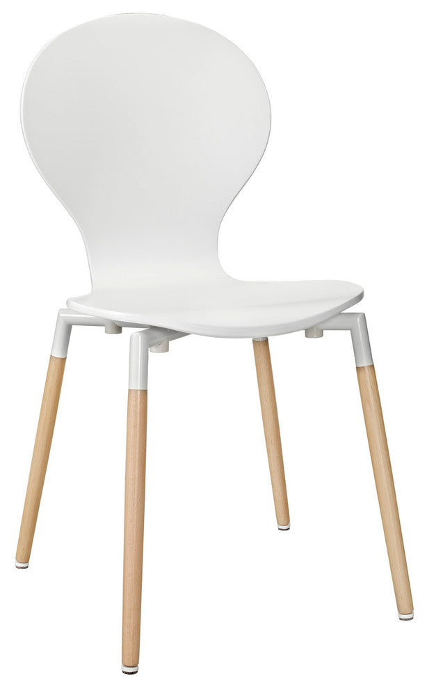 Modern Contemporary Kitchen Wood Dining Chair White