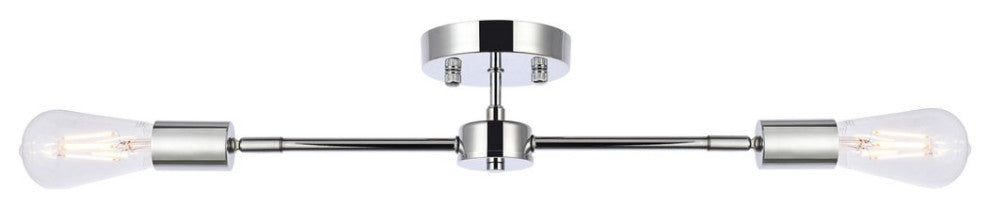Zac 2-Light Chrome Flush Mount