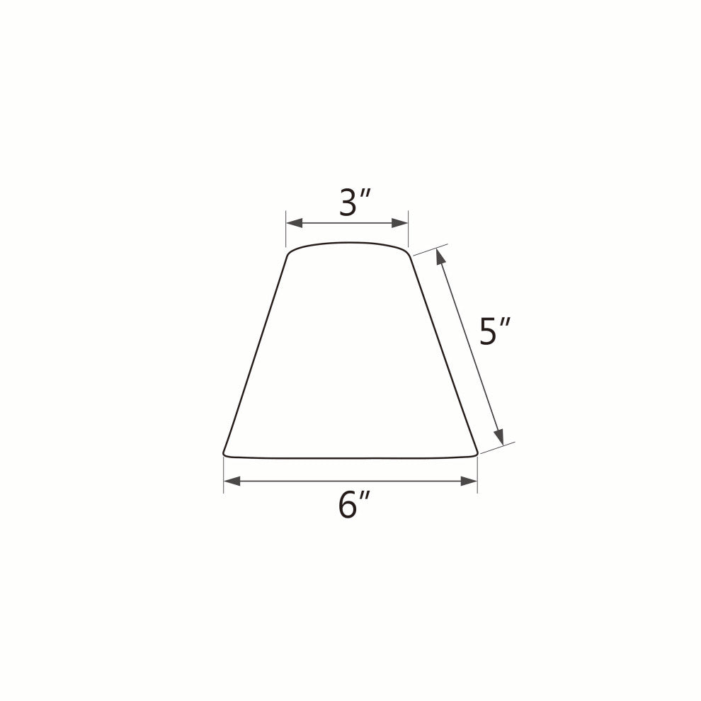 32119-6 Small Hardback Empire Chandelier Clip On Lamp Shade Pearl Linen 3"x6"x5"