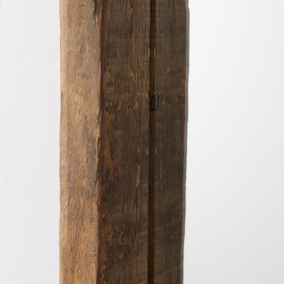 Gervaise Brown Solid Wood Frame Rectangular Wall Mirror, 12" x 7"