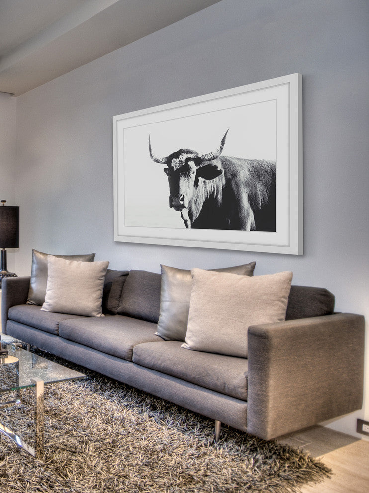 Marmont Hill, "Steer Face" Framed Painting Print, 45x30