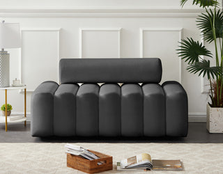 Melody Velvet Upholstered Chair, Gray, Loveseat