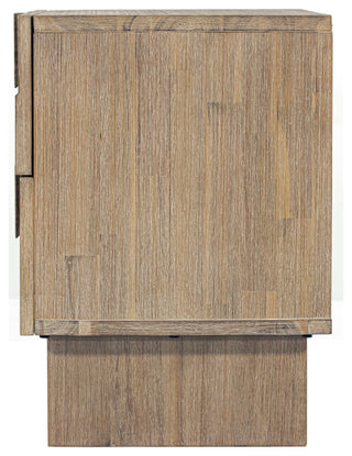 Atlantis 2-Drawer Solid Acacia Nightstand, Taupe