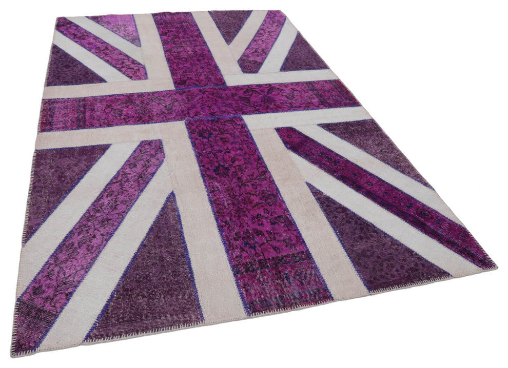 Rug N Carpet - Hand-knotted Turkish 6' 7'' x 9' 11'' Flag Patchwork Rug