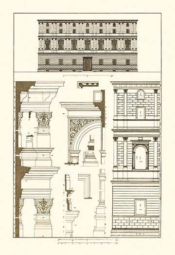 Palazzo Giraud at Rome - Gallery Wrapped Canvas Art 28" x 42"