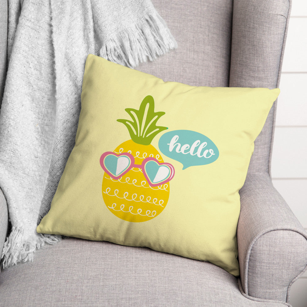 Hello Pineapple 18x18 Spun Poly Pillow