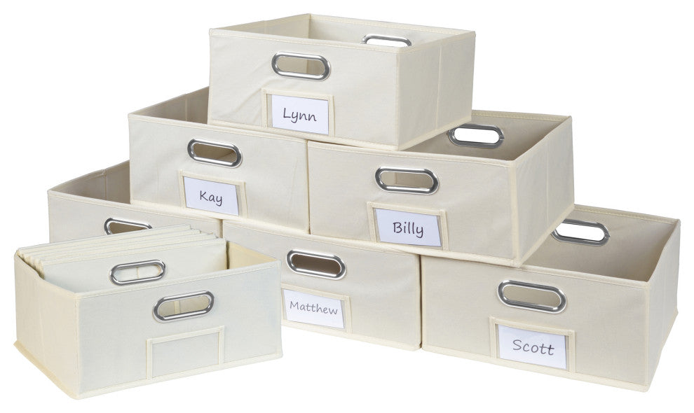Niche Cubo Set of 12 Half-Size Foldable Fabric Storage Bins- Natural