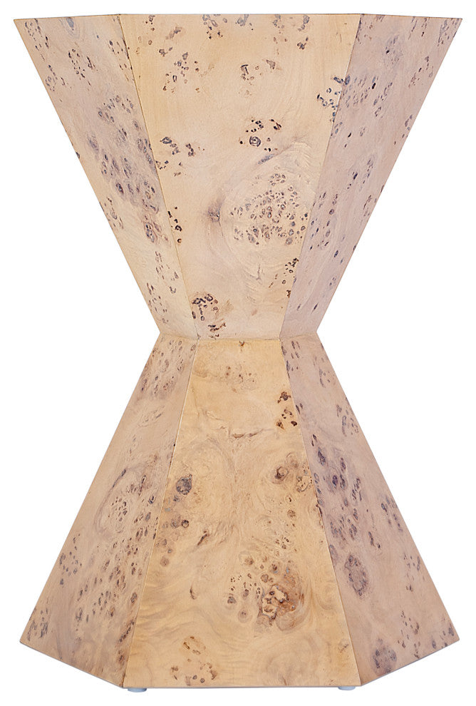 Billie Burl Hexagon Side Table, Light Burl