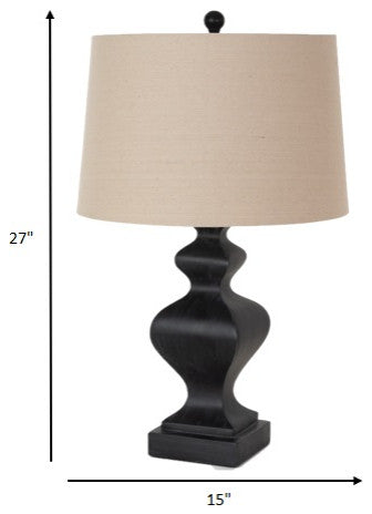 Set of 2 Black Curvy Base Table Lamps