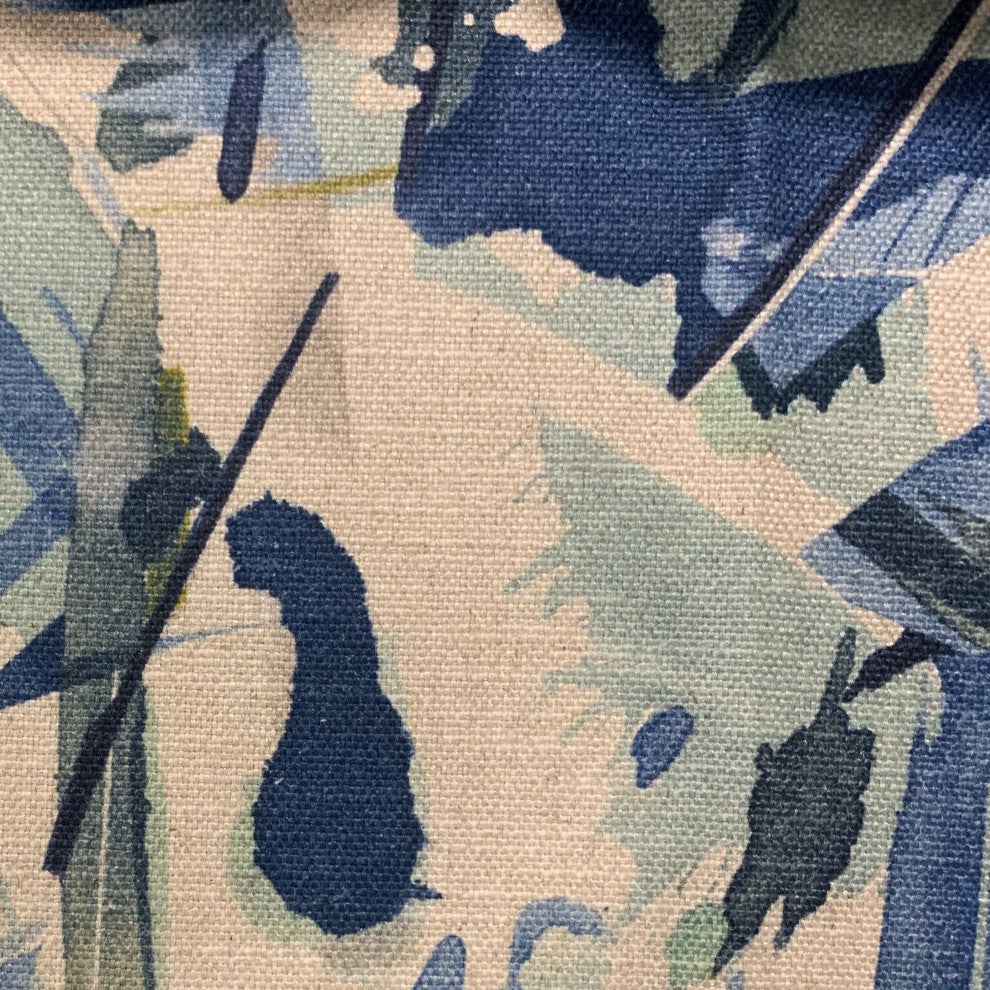 Plutus Blue Modern Art Graphic Print Luxury Throw Pillow, 20"x20"