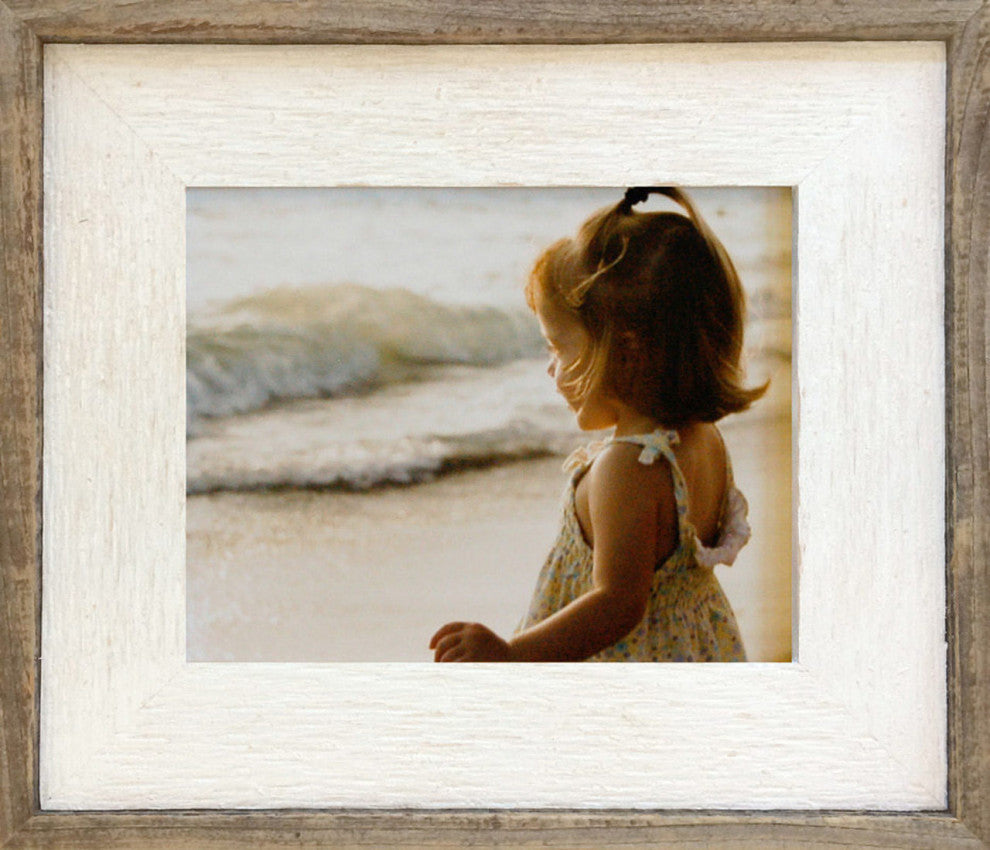 White Barnwood Picture Frame, Lighthouse Whitewash, 20"x30"
