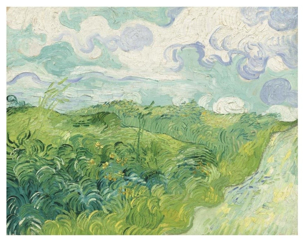 "Green Wheat Fields, Auvers, 1890" Paper Print by Vincent van Gogh, 34"x26"