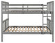 Gewnee Wood Full over Full Bunk Bed with Ladder in Gray