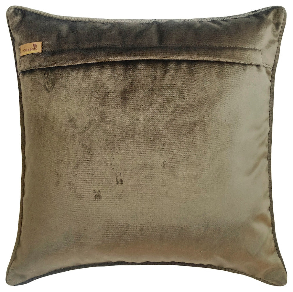 Brown Velvet & Satin Patchwork, Texture 26"x26" Throw Pillow Cover - Sumptuous