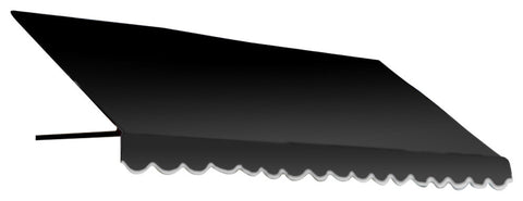 Awntech 7' Dallas Retro Acrylic Fabric Fixed Awning, Black