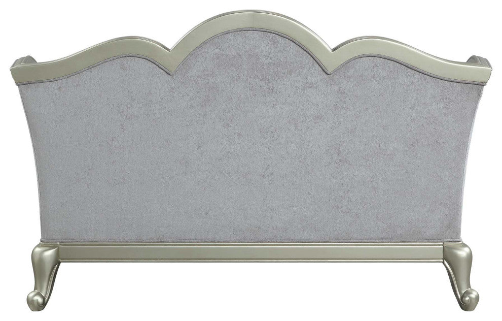 Linen Upholstery Loveseat, Light Gray