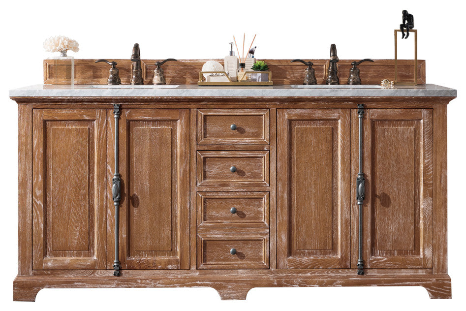 James Martin 238-105-5711-3AF 72 Inch Double Vanity w/ Solid Surface Top