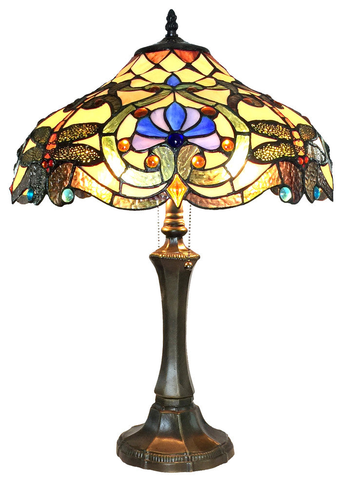 Chloe Lighting Amberwing 2 Light Dragonfly Table Lamp