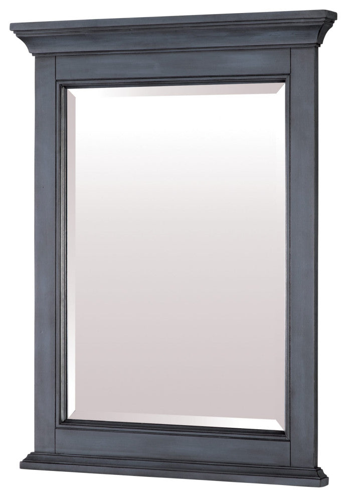 Framed Wall Mounted Bathroom Mirror, Blue Grey;, 24" X 32";