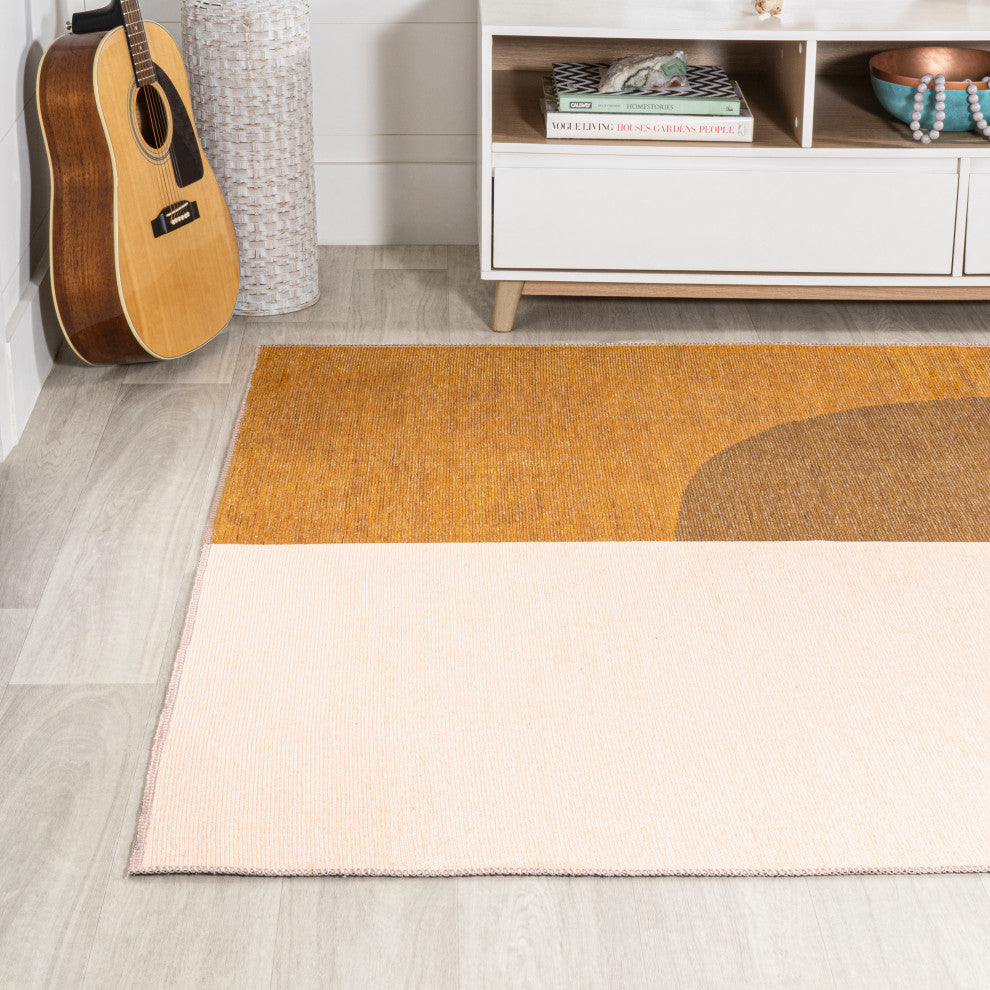 Demie Minimalist Graphic Circle Machine-Washable Area Rug, 5x8